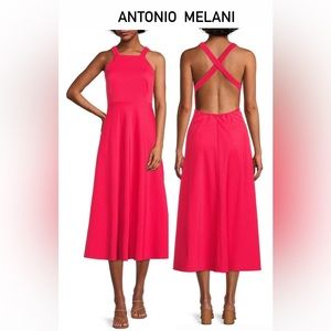 Antonio Melani
Raina Halter Neck Sleeveless Open Back
Detail A-Line Midi Dress
